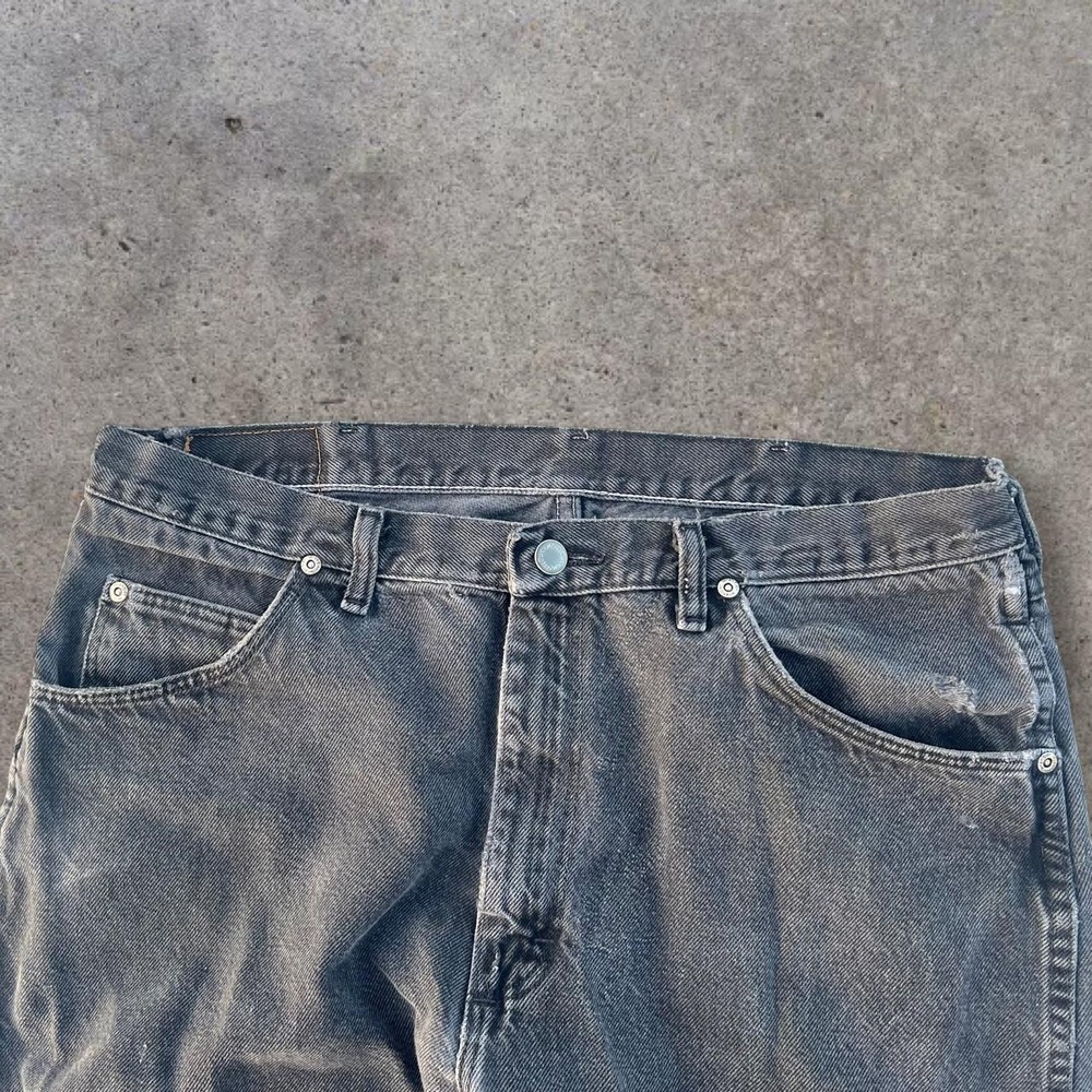 Vintage Wrangler Black Faded Distressed Denim Jeans Skater Mens 35x28 Y2K 2000s‎ - Picture 4 of 8